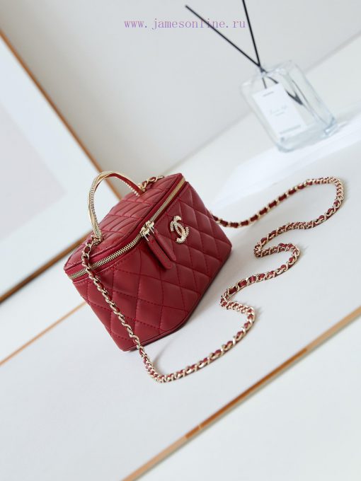Chanel Bag 24K Limited Edition Diamond Handle Long Box Bag Makeup Slant Cross Bag with Diamo v2v0ub58 - Image 4