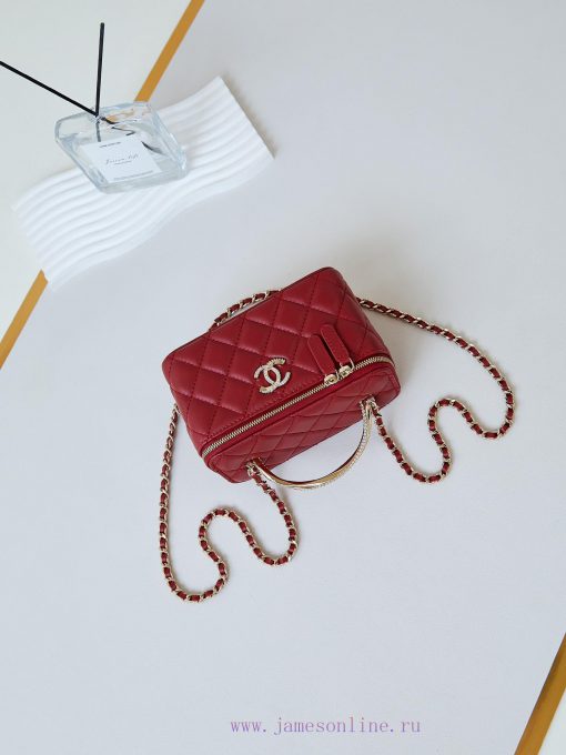 Chanel Bag 24K Limited Edition Diamond Handle Long Box Bag Makeup Slant Cross Bag with Diamo v2v0ub58 - Image 8
