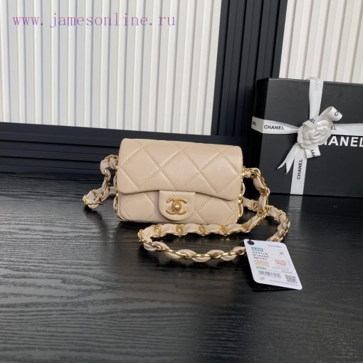 Chanel Bag  Chanel24K  🧩 Advanced AS5175 armpit bag double C thick chain: sheepskin with ret sjpw3b4a