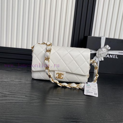 Chanel Bag Chanel: 24K advanced feeling AS5176 armpit bag double C thick chain: sheepskin wi g4cwzt4p