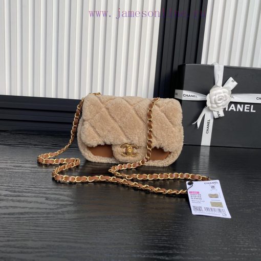 Chanel Bag Chanel 24K CF mini lambhair AS5148 super cute teddy bear 🧸 Melad colored lambskin qyhyj2v7