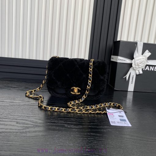 Chanel Bag Chanel 24K CF mini lambhair AS5148 super cute teddy bear 🧸 Melad colored lambskin aiobsy14 - Image 2