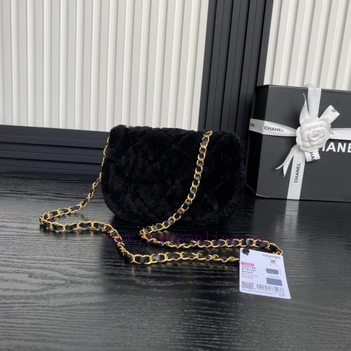 Chanel Bag Chanel 24K CF mini lambhair AS5148 super cute teddy bear 🧸 Melad colored lambskin aiobsy14 - Image 3
