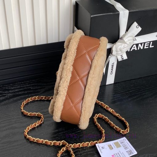 Chanel Bag Chanel 24K CF mini lambhair AS5148 super cute teddy bear 🧸 Melad colored lambskin qyhyj2v7 - Image 7