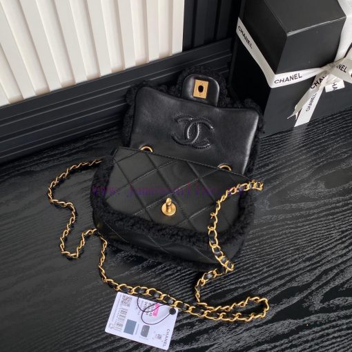 Chanel Bag Chanel 24K CF mini lambhair AS5148 super cute teddy bear 🧸 Melad colored lambskin aiobsy14 - Image 10