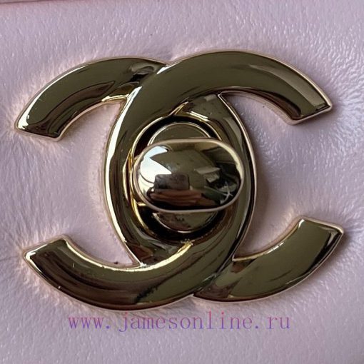 Chanel Bag Light gold Chanel 21K latest Mini CF handle handbag AS2431 classic diamond grille yac8yy43 - Image 4
