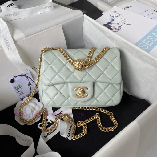 Chanel Bag Chanel 23s Camellia Adjustment Buckle Series in Light Blue 🥇 Small AS4040The main oeymib7f