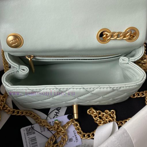 Chanel Bag Chanel 23s Camellia Adjustment Buckle Series in Light Blue 🥇 Small AS4040The main oeymib7f - Image 8