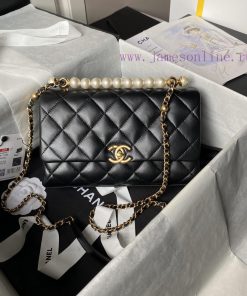 Chanel Bag Chanel 24A Premium Handmade Pearl Luxury Texture Beauty Bag Model AS4997Sweet col o7f36heb