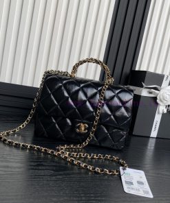 Chanel Bag Chanel 24B Fried Dough Twists knitting handle AS5043 polished sheepskin with meta ve6nc62z