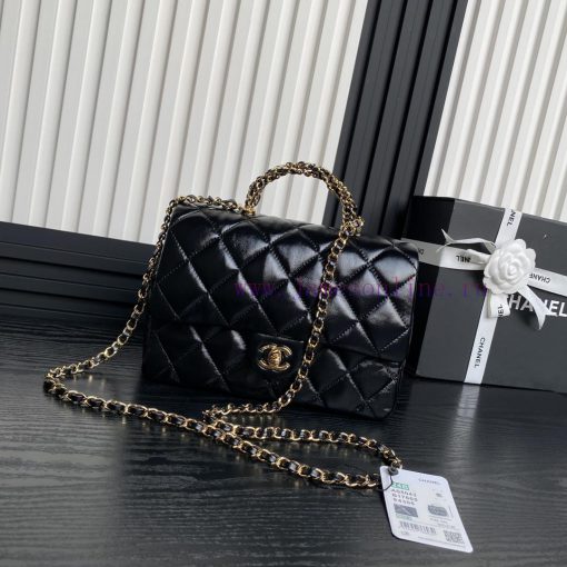 Chanel Bag Chanel 24B Fried Dough Twists knitting handle AS5043 polished sheepskin with meta ve6nc62z