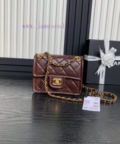 Chanel Bag Chanel 24K Tofu Bun AS5226 Classic Style Perfect MatchSheepskin paired with a gol 92zv1x21