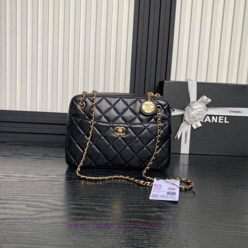 Chanel Bag Chanel 24k Camera Bag AS5187 Double C Gold Coin Pendant Soft Sheepskin with Retro gjxgha75