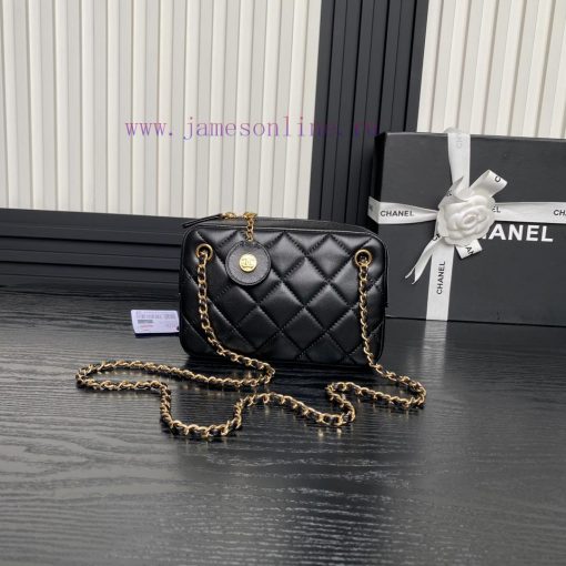 Chanel Bag Chanel 24k Camera Bag AS5190 Double C Gold Coin Pendant Soft Sheepskin with Retro 01hpvr9p - Image 3