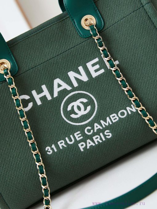 Chanel Bag Beach bag with a size of 24 inches ️ Autumn and winter new color olive green 🫒 32 dpscg5ac - Image 3
