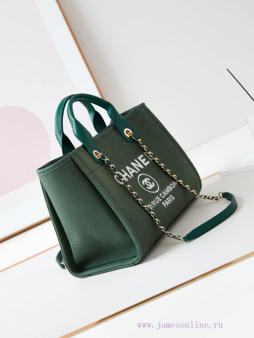Chanel Bag Beach bag with a size of 24 inches ️ Autumn and winter new color olive green 🫒 32 dpscg5ac - Image 4
