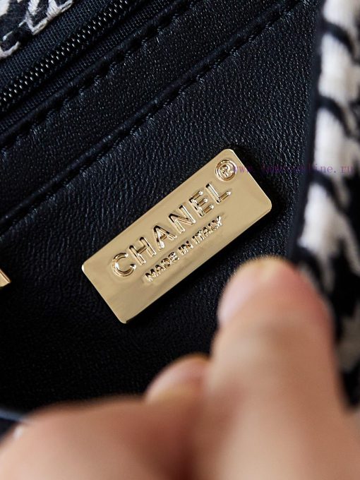 Chanel Bag The new spring outfit of 24B is woven with shiny CF fabric and pearls, shining br zwo9gt65 - Image 9