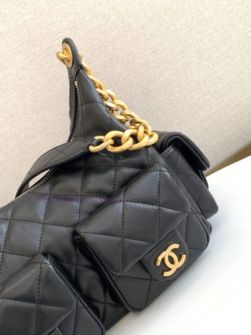 Chanel Bag The 25C popular black polished sheepskin bag is surprisingly lightweight and beau nbbw7udy - Image 6