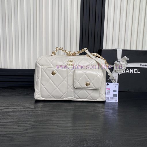 Chanel Bag Chanel 24A Bowling Ball AS4933 High Grade Bright Leather with Vintage Metal Exqui 0y6hx4ph
