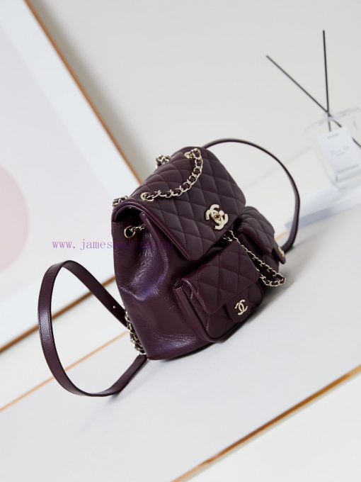 Chanel Bag The 24B super popular double backpack is very small in size, almost the same size 9ch245b7 - Image 4