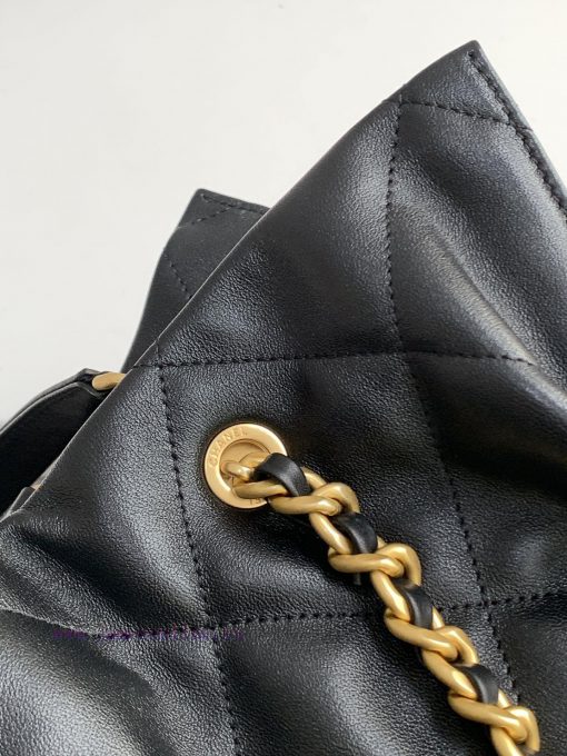 Chanel Bag 25C tote bag with black gold and diamond patterned logo, vintage gold chain and v 7kfte85l - Image 7