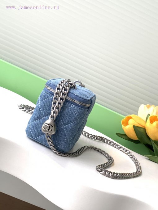 Chanel Bag 24k box bag denim fabric with the most beautiful heart adjustable buckle and adju azsmj9gr - Image 3