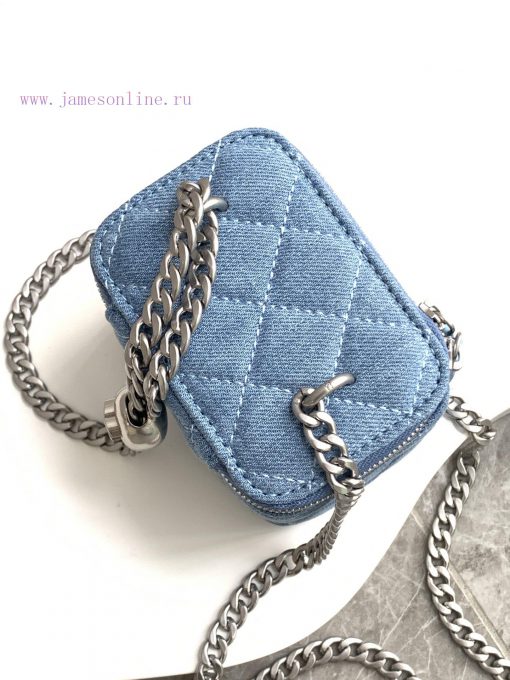 Chanel Bag 24k box bag denim fabric with the most beautiful heart adjustable buckle and adju azsmj9gr - Image 7