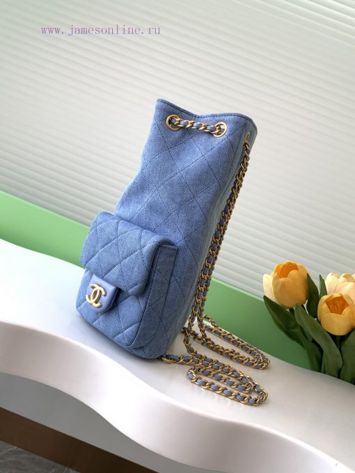 Chanel Bag 25C Early Spring Vacation Series Denim Cowboy Backpack Shoulder Strap Still Leath h6ccxgwv - Image 3