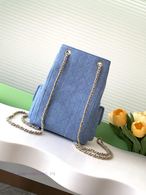 Chanel Bag 25C Early Spring Vacation Series Denim Cowboy Backpack Shoulder Strap Still Leath h6ccxgwv - Image 4