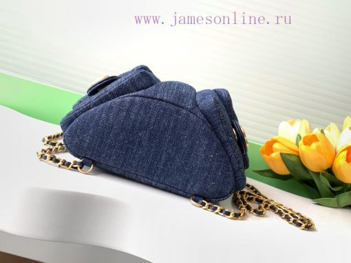 Chanel Bag 25C Early Spring Vacation Series Denim Backpack Shoulder Straps Still Leather Cha xagorffo - Image 5