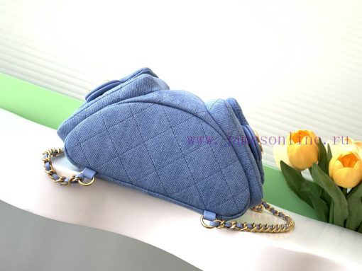 Chanel Bag 25C Early Spring Vacation Series Denim Cowboy Backpack Shoulder Strap Still Leath h6ccxgwv - Image 5