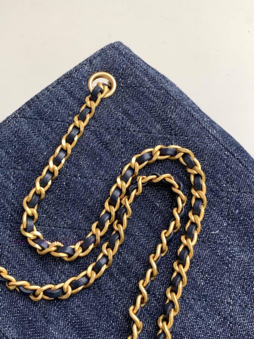 Chanel Bag 25C Early Spring Vacation Series Denim Backpack Shoulder Straps Still Leather Cha xagorffo - Image 8