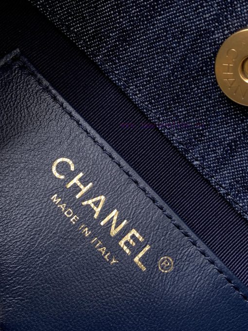 Chanel Bag 25C Early Spring Vacation Series Denim Backpack Shoulder Straps Still Leather Cha xagorffo - Image 10