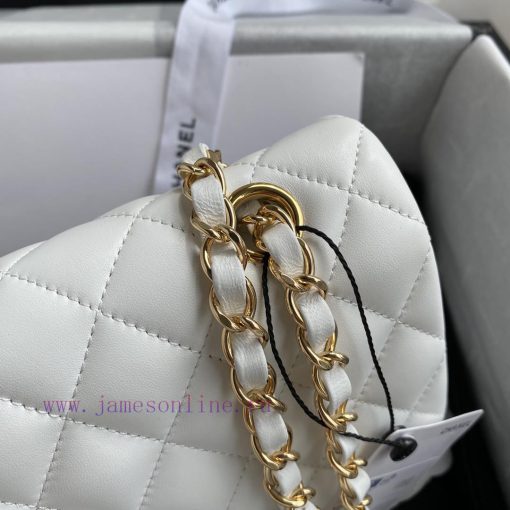 Chanel Bag White | French high-end customized product Chanel Classic Flap Bag A01112 interpr oohy9zzg - Image 5