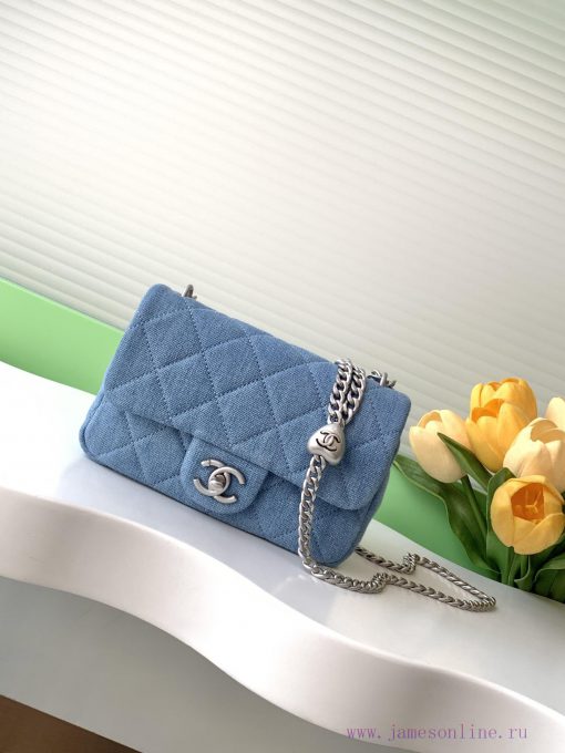 Chanel Bag 25c denim heart-shaped chain bag, this new season has a new heart-shaped style, c ufmk4lkp