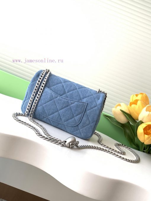 Chanel Bag 25c denim heart-shaped chain bag, this new season has a new heart-shaped style, c ufmk4lkp - Image 4