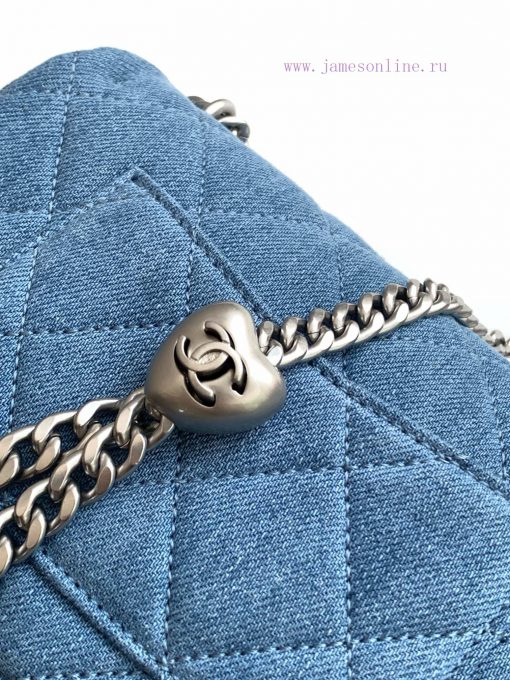 Chanel Bag 25c denim heart-shaped chain bag, this new season has a new heart-shaped style, c ufmk4lkp - Image 7
