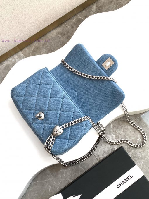 Chanel Bag 25c denim heart-shaped chain bag, this new season has a new heart-shaped style, c ufmk4lkp - Image 8