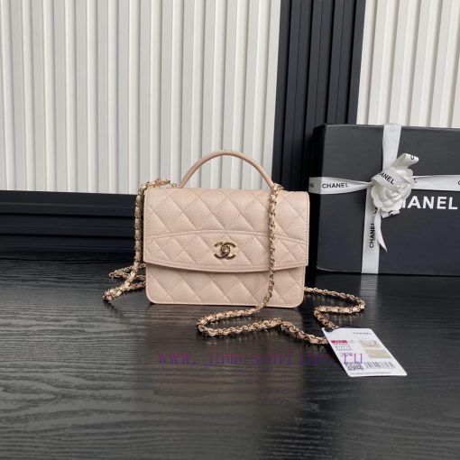 Chanel Bag Chanel 25C Spring New A4406 Logo Handheld Backpack with One Shoulder calf leather w5f4667w