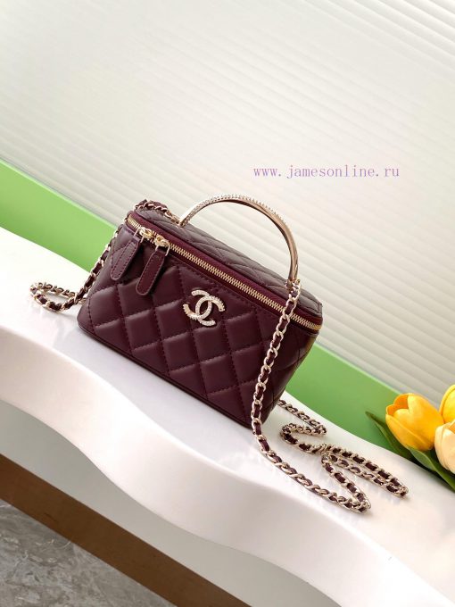 Chanel Bag 24K Limited Edition Diamond Handle Long Box Bag Makeup Slant Cross Bag with Diamo fq41e4l5 - Image 2