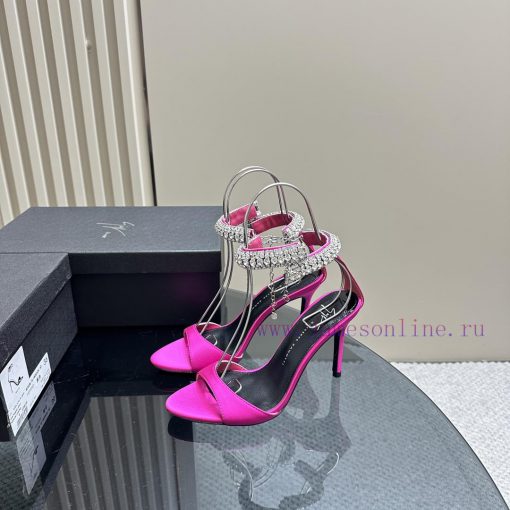 Giuseppe ZanottiGZ 2024s new rhinestone high heelsLacquer leather shoe headpiece with rhinesj4spcuw4