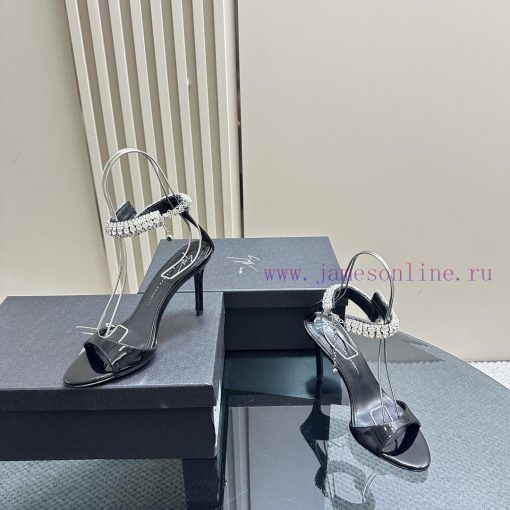Giuseppe ZanottiGZ 2024s new rhinestone high heelsLacquer leather shoe headpiece with rhines4le55f2m - Image 7