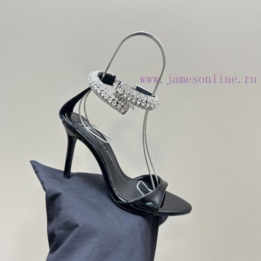 Giuseppe ZanottiGZ 2024s new rhinestone high heelsLacquer leather shoe headpiece with rhines4le55f2m - Image 8