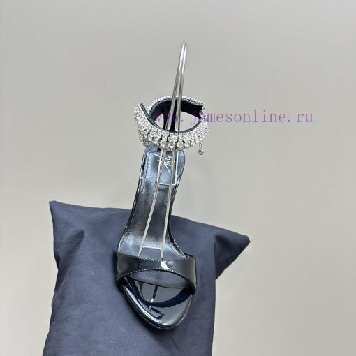 Giuseppe ZanottiGZ 2024s new rhinestone high heelsLacquer leather shoe headpiece with rhines4le55f2m - Image 9