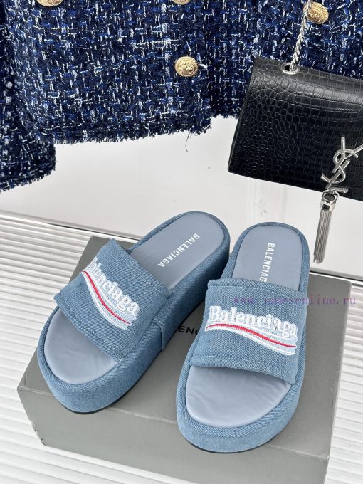 Balenciaga | Balenciaga 24SSpring and summer new thick soled slippersThe correct original ve95pm87p4 - Image 3