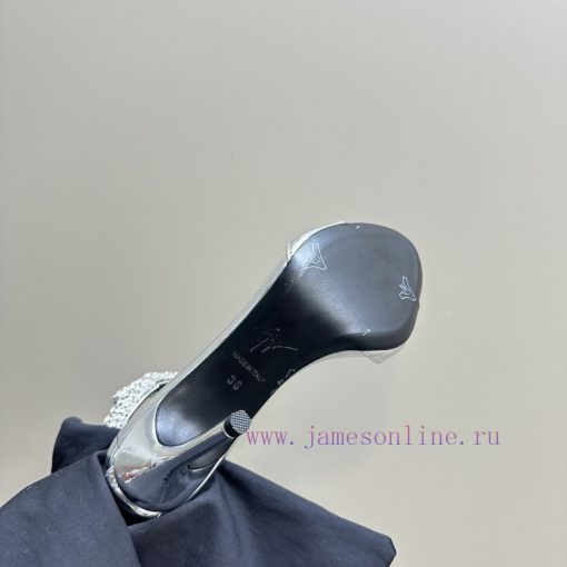 Giuseppe ZanottiGZ 2024s new rhinestone high heelsLacquer leather shoe headpiece with rhinest1mcb61l - Image 10