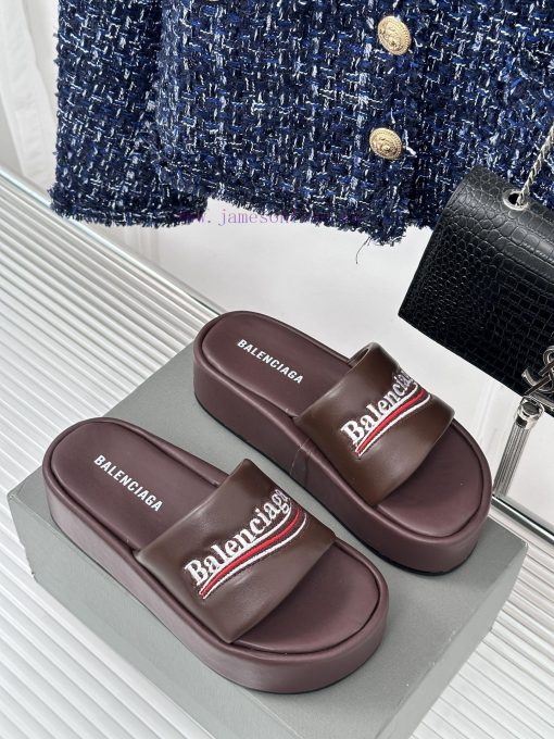 Balenciaga | Balenciaga 24SSpring and summer new thick soled slippersThe correct original vea8e3xvq4 - Image 4