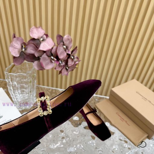 Gianvit Ross 2024 Early Spring Synchronized New Mary Jane Velvet Single Shoe is a delicate yhnfmuyac - Image 4