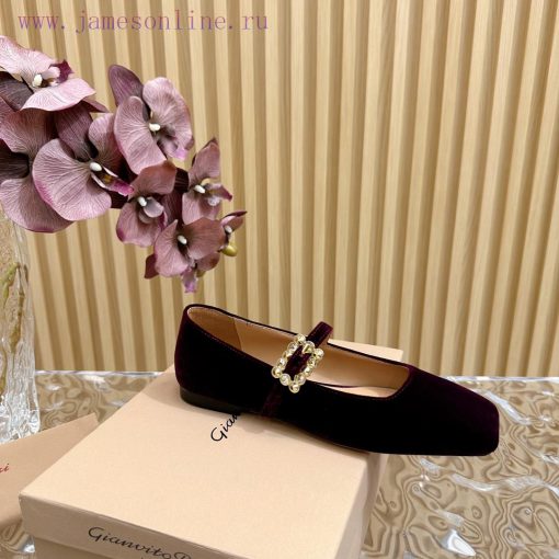 Gianvit Ross 2024 Early Spring Synchronized New Mary Jane Velvet Single Shoe is a delicate yhnfmuyac - Image 5