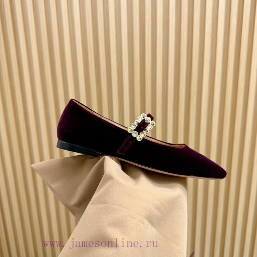 Gianvit Ross 2024 Early Spring Synchronized New Mary Jane Velvet Single Shoe is a delicate yhnfmuyac - Image 8